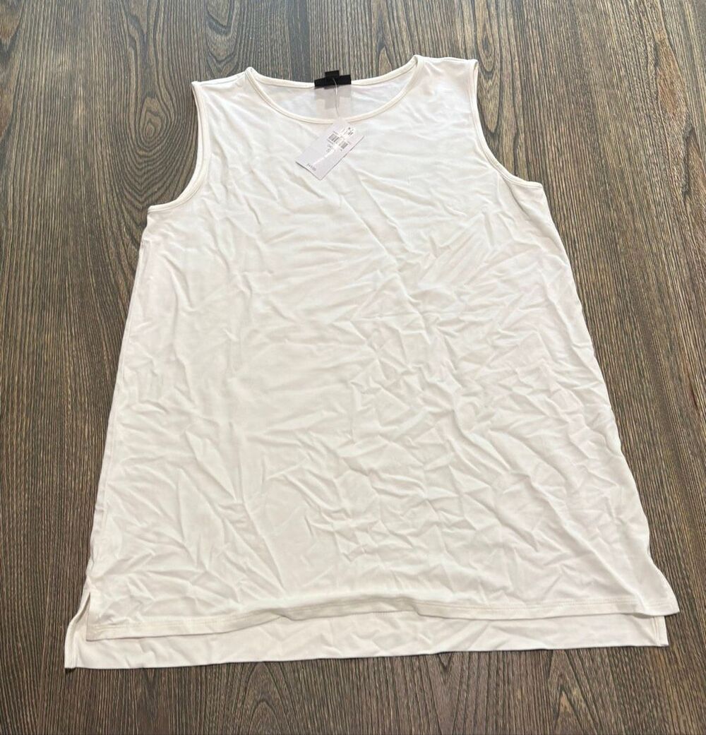 J.Jill Womens Tank Top Sleeveless Scoop Neck Wearever Collection Cream Size S